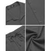 imageCOOFANDY Mens 2 Piece Textured Outfits Beach Button Down Short Sleeve Shirt and Short SetsDark Gray