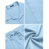 imageCOOFANDY Mens 2 Piece Textured Outfits Beach Button Down Short Sleeve Shirt and Short SetsLight Blue