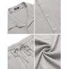 imageCOOFANDY Mens 2 Piece Textured Outfits Beach Button Down Short Sleeve Shirt and Short SetsLight Gray