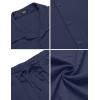 imageCOOFANDY Mens 2 Piece Textured Outfits Beach Button Down Short Sleeve Shirt and Short SetsNavy Blue
