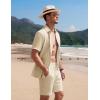 imageCOOFANDY Mens 2 Piece Textured Outfits Beach Button Down Short Sleeve Shirt and Short SetsOyster Gray
