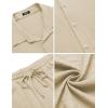 imageCOOFANDY Mens 2 Piece Textured Outfits Beach Button Down Short Sleeve Shirt and Short SetsOyster Gray