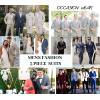 imageCOOFANDY Mens 3 Pieces Slim Fit Suits Classic Solid Jacket Vest Pants Two Button Blazer for Business Wedding Party