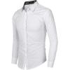 imageCOOFANDY Mens Business Dress Shirt Long Sleeve Slim Fit Casual Button Down Shirt01white