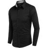 imageCOOFANDY Mens Business Dress Shirt Long Sleeve Slim Fit Casual Button Down Shirt02black  Windowpane