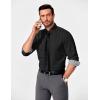 imageCOOFANDY Mens Business Dress Shirt Long Sleeve Slim Fit Casual Button Down Shirt03black Solid
