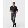 imageCOOFANDY Mens Business Dress Shirt Long Sleeve Slim Fit Casual Button Down Shirt03black Solid