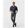 imageCOOFANDY Mens Business Dress Shirt Long Sleeve Slim Fit Casual Button Down Shirt03dark Blue Solid