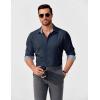 imageCOOFANDY Mens Business Dress Shirt Long Sleeve Slim Fit Casual Button Down Shirt03dark Blue Solid