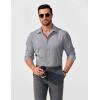 imageCOOFANDY Mens Business Dress Shirt Long Sleeve Slim Fit Casual Button Down Shirt03light Grey Solid