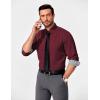 imageCOOFANDY Mens Business Dress Shirt Long Sleeve Slim Fit Casual Button Down Shirt03wine Red Solid