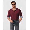 imageCOOFANDY Mens Business Dress Shirt Long Sleeve Slim Fit Casual Button Down Shirt03wine Red Solid