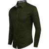 imageCOOFANDY Mens Business Dress Shirt Long Sleeve Slim Fit Casual Button Down ShirtArmy Green