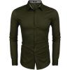 imageCOOFANDY Mens Business Dress Shirt Long Sleeve Slim Fit Casual Button Down ShirtArmy Green