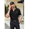imageCOOFANDY Mens Business Dress Shirt Long Sleeve Slim Fit Casual Button Down ShirtBlack