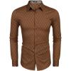 imageCOOFANDY Mens Business Dress Shirt Long Sleeve Slim Fit Casual Button Down ShirtBrown