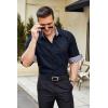imageCOOFANDY Mens Business Dress Shirt Long Sleeve Slim Fit Casual Button Down ShirtDark Blue