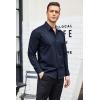 imageCOOFANDY Mens Business Dress Shirt Long Sleeve Slim Fit Casual Button Down ShirtDark Blue