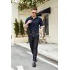 imageCOOFANDY Mens Business Dress Shirt Long Sleeve Slim Fit Casual Button Down ShirtDark Blue
