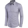imageCOOFANDY Mens Business Dress Shirt Long Sleeve Slim Fit Casual Button Down ShirtLight Grey