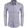 imageCOOFANDY Mens Business Dress Shirt Long Sleeve Slim Fit Casual Button Down ShirtLight Grey