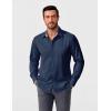 imageCOOFANDY Mens Business Dress Shirt Long Sleeve Slim Fit Casual Button Down ShirtNavy Blue Solid