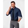 imageCOOFANDY Mens Business Dress Shirt Long Sleeve Slim Fit Casual Button Down ShirtNavy Blue Solid