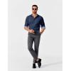 imageCOOFANDY Mens Business Dress Shirt Long Sleeve Slim Fit Casual Button Down ShirtNavy Blue Solid