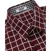 imageCOOFANDY Mens Business Dress Shirt Long Sleeve Slim Fit Casual Button Down ShirtWine Red  Windowpane