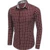 imageCOOFANDY Mens Business Dress Shirt Long Sleeve Slim Fit Casual Button Down ShirtWine Red  Windowpane