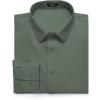 imageCOOFANDY Mens Business Dress Shirts Wrinkle Free Long Sleeve Regular Fit Dress Shirt Textured Casual Button Down ShirtsArmy Green