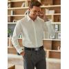 imageCOOFANDY Mens Business Dress Shirts Wrinkle Free Long Sleeve Regular Fit Dress Shirt Textured Casual Button Down ShirtsAwhite