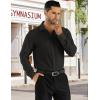 imageCOOFANDY Mens Business Dress Shirts Wrinkle Free Long Sleeve Regular Fit Dress Shirt Textured Casual Button Down ShirtsBlack