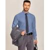 imageCOOFANDY Mens Business Dress Shirts Wrinkle Free Long Sleeve Regular Fit Dress Shirt Textured Casual Button Down ShirtsBlue
