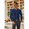 imageCOOFANDY Mens Business Dress Shirts Wrinkle Free Long Sleeve Regular Fit Dress Shirt Textured Casual Button Down ShirtsBlue Patterns