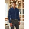 imageCOOFANDY Mens Business Dress Shirts Wrinkle Free Long Sleeve Regular Fit Dress Shirt Textured Casual Button Down ShirtsBlue Patterns
