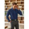 imageCOOFANDY Mens Business Dress Shirts Wrinkle Free Long Sleeve Regular Fit Dress Shirt Textured Casual Button Down ShirtsBlue Patterns