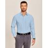 imageCOOFANDY Mens Business Dress Shirts Wrinkle Free Long Sleeve Regular Fit Dress Shirt Textured Casual Button Down ShirtsClear Blue