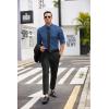 imageCOOFANDY Mens Business Dress Shirts Wrinkle Free Long Sleeve Regular Fit Dress Shirt Textured Casual Button Down ShirtsDeep Blue
