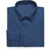 imageCOOFANDY Mens Business Dress Shirts Wrinkle Free Long Sleeve Regular Fit Dress Shirt Textured Casual Button Down ShirtsDeep Blue