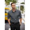imageCOOFANDY Mens Business Dress Shirts Wrinkle Free Long Sleeve Regular Fit Dress Shirt Textured Casual Button Down ShirtsGrey