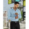 imageCOOFANDY Mens Business Dress Shirts Wrinkle Free Long Sleeve Regular Fit Dress Shirt Textured Casual Button Down ShirtsLight Blue