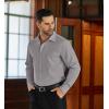 imageCOOFANDY Mens Business Dress Shirts Wrinkle Free Long Sleeve Regular Fit Dress Shirt Textured Casual Button Down ShirtsLight Grey