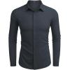 imageCOOFANDY Mens Business Dress Shirts Wrinkle Free Long Sleeve Regular Fit Dress Shirt Textured Casual Button Down ShirtsNavy Blue