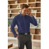 imageCOOFANDY Mens Business Dress Shirts Wrinkle Free Long Sleeve Regular Fit Dress Shirt Textured Casual Button Down ShirtsNavy Blue White Polka Dots