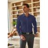 imageCOOFANDY Mens Business Dress Shirts Wrinkle Free Long Sleeve Regular Fit Dress Shirt Textured Casual Button Down ShirtsNavy Blue White Polka Dots