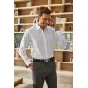 imageCOOFANDY Mens Business Dress Shirts Wrinkle Free Long Sleeve Regular Fit Dress Shirt Textured Casual Button Down ShirtsWhite Printedgeometric Patterns