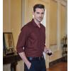 imageCOOFANDY Mens Business Dress Shirts Wrinkle Free Long Sleeve Regular Fit Dress Shirt Textured Casual Button Down ShirtsWine Red