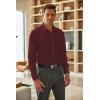 imageCOOFANDY Mens Business Dress Shirts Wrinkle Free Long Sleeve Regular Fit Dress Shirt Textured Casual Button Down ShirtsWine Red White Polka Dots