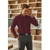 imageCOOFANDY Mens Business Dress Shirts Wrinkle Free Long Sleeve Regular Fit Dress Shirt Textured Casual Button Down ShirtsWine Red White Polka Dots